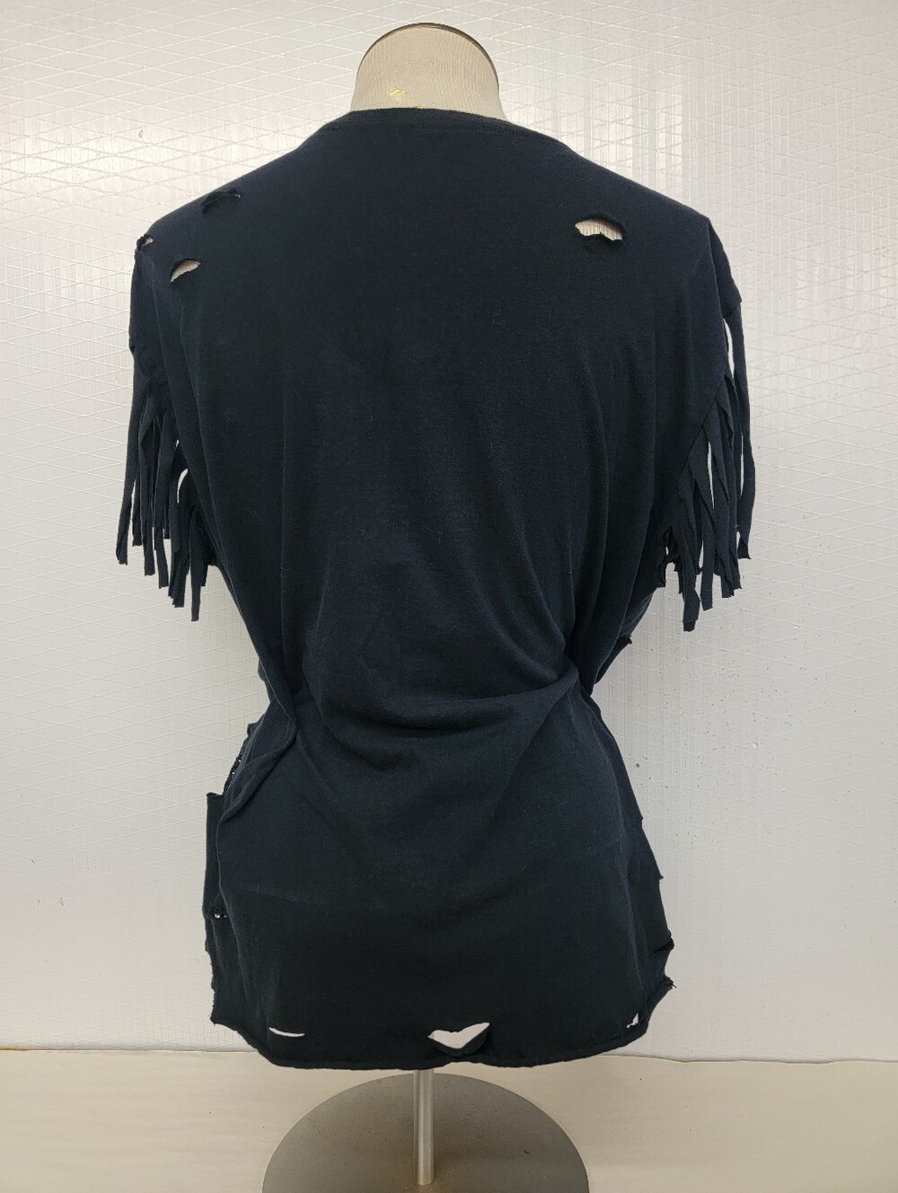 the Rolling Stones Fringe & Lace Rock Band Tee - Upcycled - Picture 5 of 6